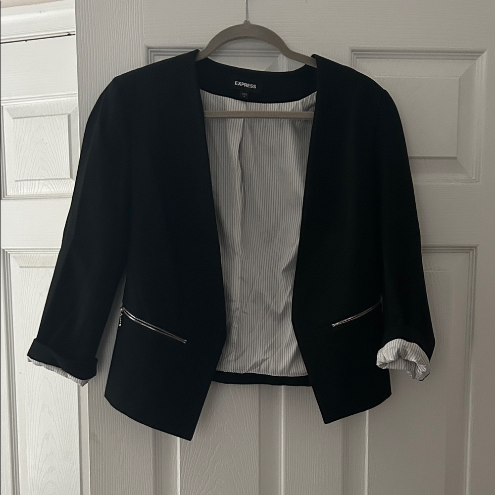 Express Women's Black Open-Front Blazer
